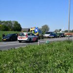 Ambu politie op N219 na motor in sloot 2018