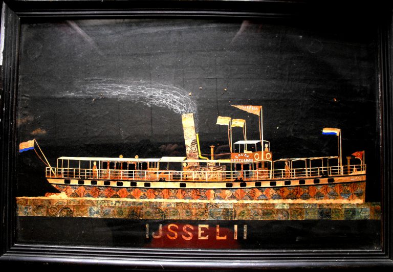 Postzegelschilderij IJsselboot