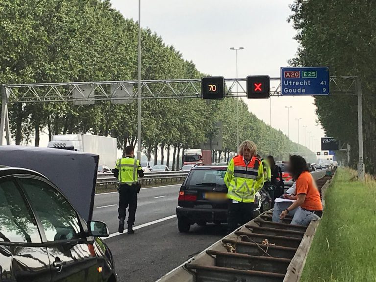 Aanrijding op A20 bij Nieuwerkerk oorzaak vertraging