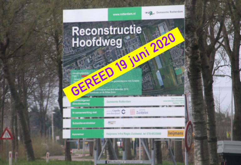 Einde werkzaamheden Hoofdweg in zicht – Zuidplas past plan niet aan na VVD-vragen