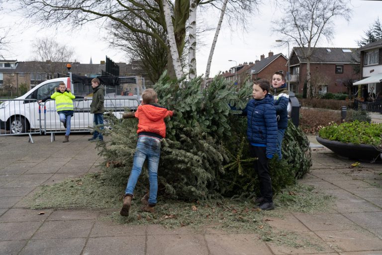 File bij de kerstbomenjacht in Zuidplas