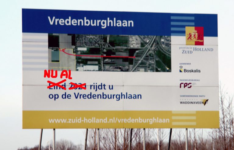 Nieuwe Vredenburghlaan (N457) in Waddinxveen eerder in gebruik genomen