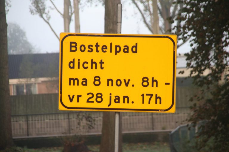 Bostelpad in Nieuwerkerk bijna 3 maanden afgesloten