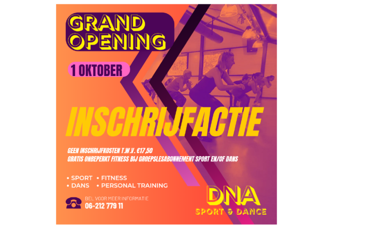 DNA Sport & Dance opent groot met workshops, optredens en inschrijfactie