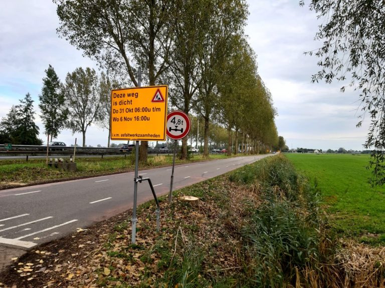 Rijksweg langs A20 week afgesloten vanaf morgen