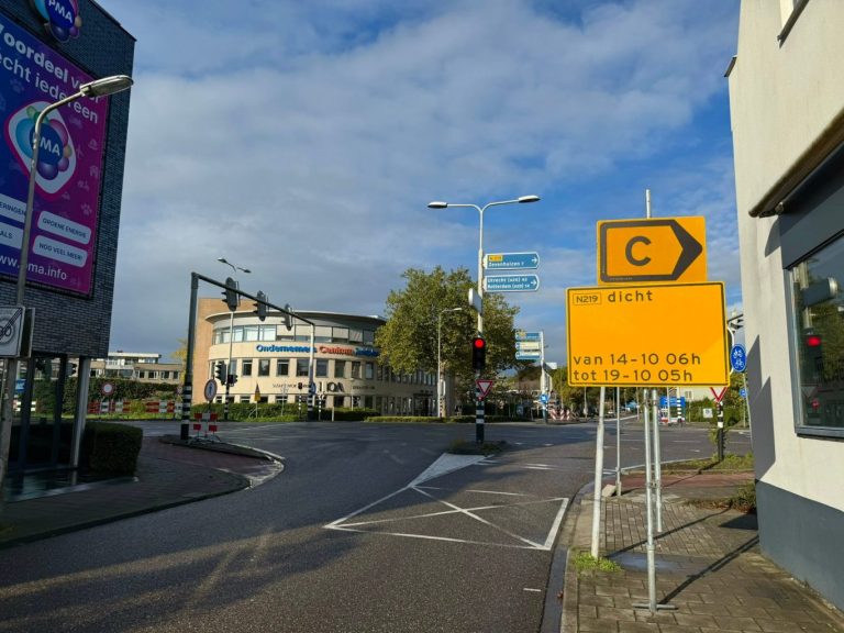 Asfaltering N219: aankomende week kruispunt met Kerklaan afgesloten
