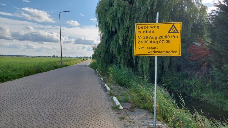 Vanavond afsluitingen voor asfaltering in Zuidplas