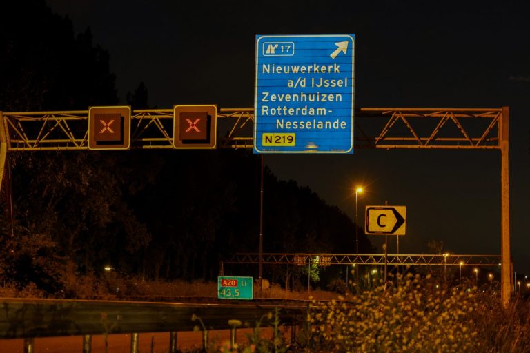 Dit weekend A20 afgesloten door werkzaamheden tussen Gouda en Rotterdam