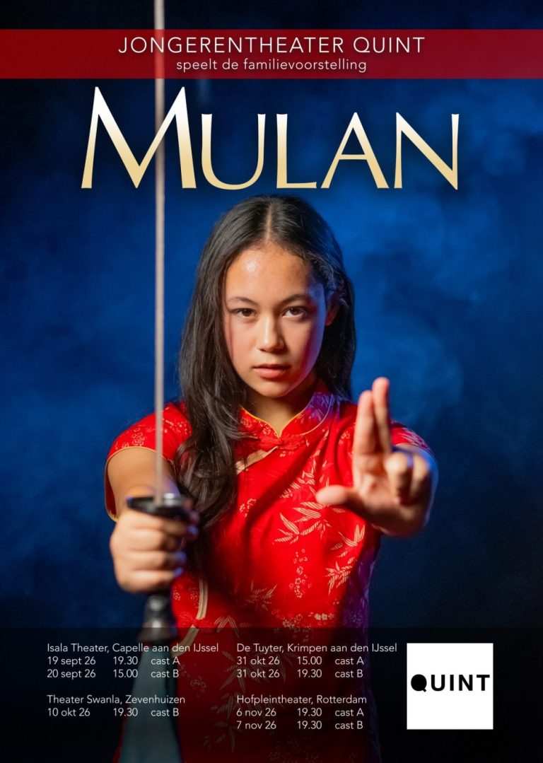 Jongerentheater Quint viert 25-jarig bestaan met actuele familievoorstelling Mulan