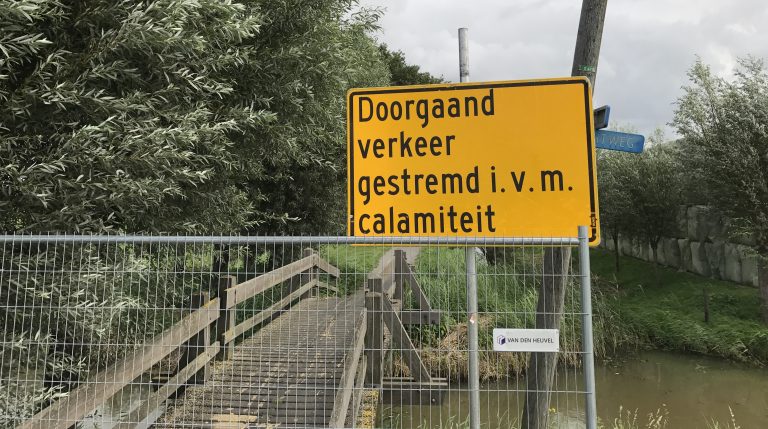 Fietspad Oude Spoorbaan – Middelweg in Moordrecht tijdelijk afgesloten vanwege ‘calamiteit’